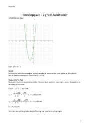 2 grads funktioner | Emneopgave – Matematik