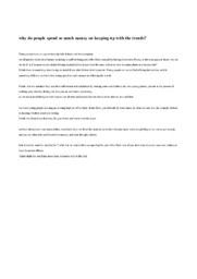 Why do people spend so much money on keeping up with the trends?