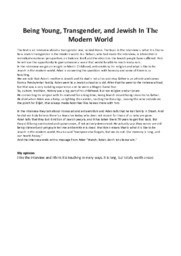 Being Young, Transgender, and Jewish In The Modern World