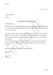 Brev angående fortsættende larm og uro | Dansk Opgave