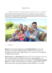 Aufgabe die Familie | Tysk