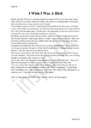 I Wish I Was A Bird | Analyse | Engelsk