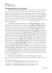 A President with No Care for the Poor | Engelsk