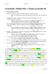 Grammatik: Modalverber + Simpel og udvidet tid | Engelsk