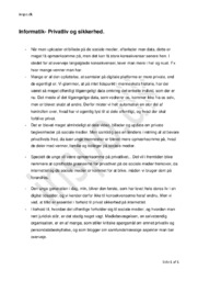 Privatliv og sikkerhed | Informatik Opgave
