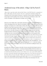 A Bug’s Life by Scott Z. Burns | Analytical essay