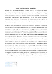 Virtuel undervisning under coronakrisen | Analyse & vurdering