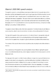 Obama’s 2020 DNC speech analysis