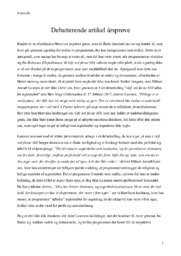 Reality-tv | Debatterende artikel