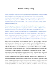 Aline’s Journey – essay