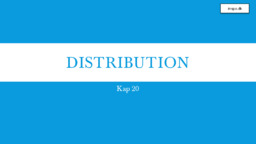 Distribution | 20 Kap | Afsætning