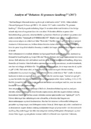 Analyse af ”Debatten: Et grønnere landbrug?” (2017)