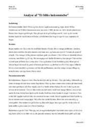 Et bliks hukommelse | Jakob Wilms | Analyse