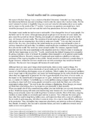 Social media and its consequences