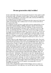 Denne generation skal reddes!