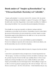 Analyse af ’’Sneglen og Rosenhækken’’ & ’’Efteraarslandskab. Hankehøj ved Vallekilde”