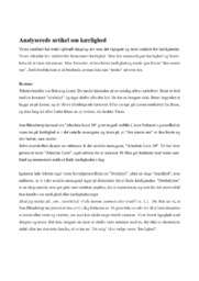 Analyserede artikel om kærlighed