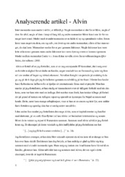Analyserende artikel – Alvin