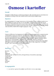 Osmose i kartofler | Biologi Rapport