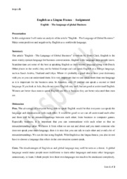 The Language of Global Business | Dorie Clark | Assignment