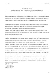 Better Homes and Gardens | Analytical Essay | Catherine Moffat