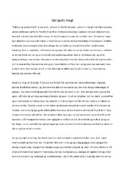 Sprogets magt | Analyse