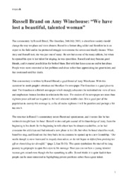 “We have lost a beautiful, talented woman” | Analyse | Russell Brand