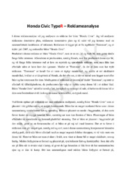 Reklameanalyse af Honda Civic Type R – GRRRRRRRR | Euroman juli 2007