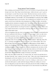 Tom Corridan | Essay Analyse