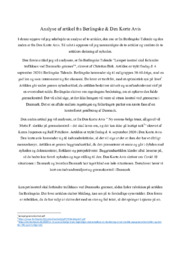 Analyse af artikel fra Berlingske & Den Korte Avis