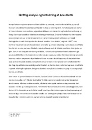 Skriftlig analyse og fortolkning af Ane-Mette