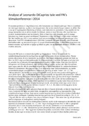 Leonardo DiCaprios tale FN’s klimakonference | Analyse