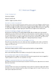 H.C. Andersen Skyggen | Spørgsmål