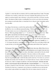 Lightbox analysis | Short story
