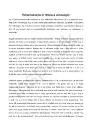 Reklameanalyse af Honda CR-V & Volkswagen