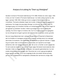 Analyse af et uddrag fra ”Drøm og Virkelighed” af Thomasine G.