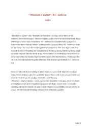 I Danmark er jeg født | Analyse | H.C. Andersen