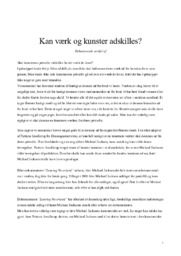 Kan værk og kunster adskilles?