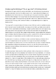 Du er sgu med | Analyse og fortolkning | Andreas Jensen