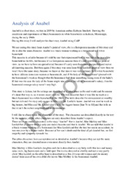 Analysis of Anabel | Engelsk