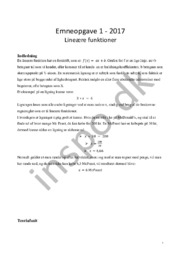 Lineære funktioner | Opgave i matematik