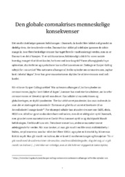 Den globale coronakrises menneskelige konsekvenser