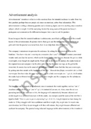 Advertisement analysis