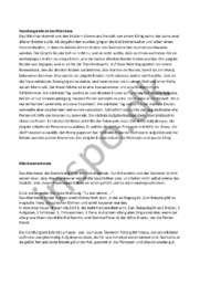 Handlungsreferat des Märchens | Tysk