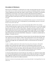 An analysis of disclosure