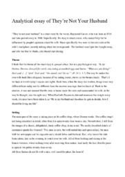 Analytical essay of They’re Not Your Husband