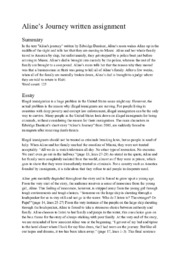 Aline’s Journey written assignment