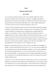 Mammon and the Archer | Essay | O. Henry