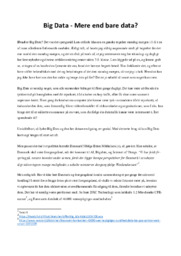 Big Data – Mere end bare data?