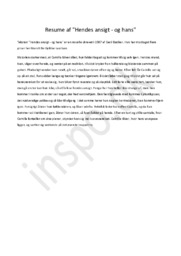 Resume af novellen “Hendes ansigt – og hans” af Cecil Bødker, 1987